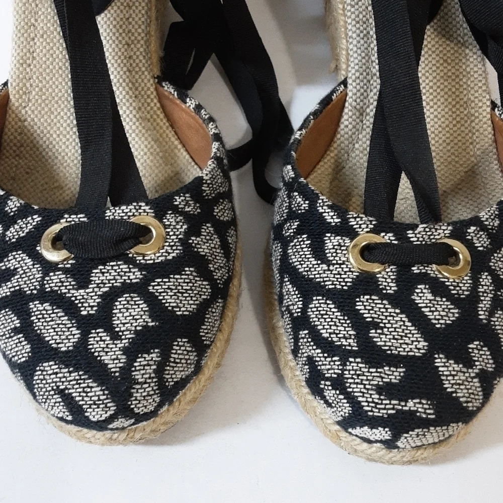 Santa Lolla women espadrille 6 animals printed metallic black boho vacation Y2K